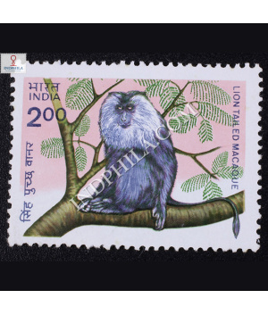 INDIAN WILD LIFE LION TAILED MACAQUE COMMEMORATIVE STAMP