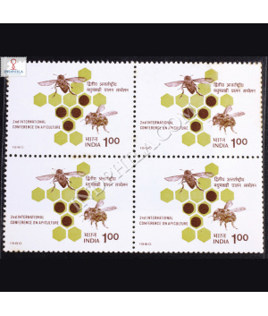 2ND INTERNATIONAL CONFERENCEON APICULTURE BLOCK OF 4 INDIA COMMEMORATIVE STAMP