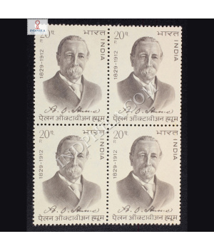 A O HUME 1829 1912 BLOCK OF 4 INDIA COMMEMORATIVE STAMP