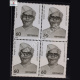 BALKRISHNA SHARMA NAVIN BLOCK OF 4 INDIA COMMEMORATIVE STAMP