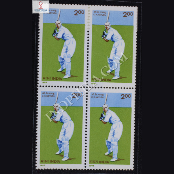 CRICKET INDIA CK NAYUDU BLOCK OF 4 INDIA COMMEMORATIVE STAMP