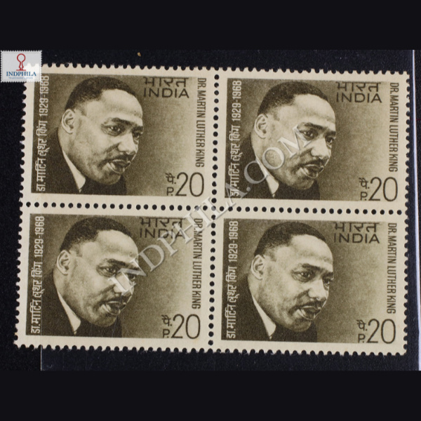 DR MARTIN LUTHER KING 1929 1968 BLOCK OF 4 INDIA COMMEMORATIVE STAMP