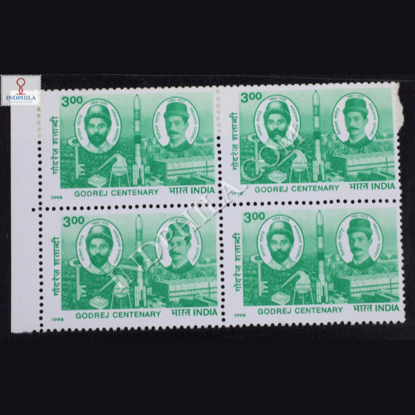GODREJ CETENARY BLOCK OF 4 INDIA COMMEMORATIVE STAMP