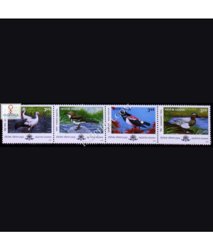 INDIA 2000 MIGRATORY BIRDS S2 MNH SETENANT HORIZONTAL STRIP