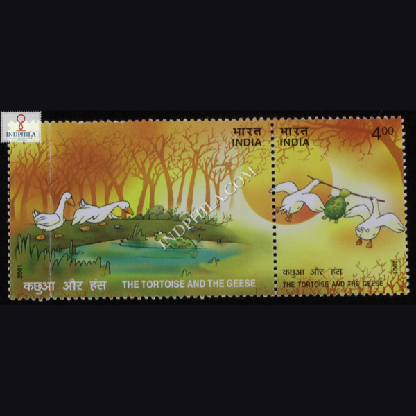 INDIA 2001 PANCHATANTRA GEESE MNH SETENANT PAIR