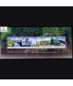 INDIA 2002 8TH SESSION OF THE CONFERENCE OF THE PARTIES TO THE UNITED NATIONS FRAMEWORK CONVENTION ON CLIMATE CHANGE NEW DELHI MANGROVES MNH MINIATURE SHEET
