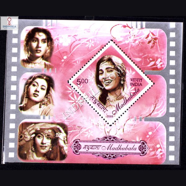 INDIA 2008 75TH BIRTH ANNIVERSARY OF MADHUBALA MUMTAZ BEGUM JAHAN DAHLAVI FILM ACTRESS MNH MINIATURE SHEET