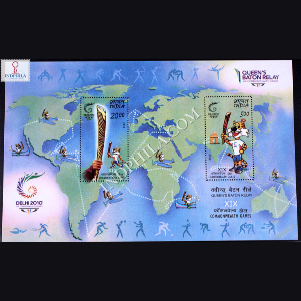 INDIA 2010 QUEENS BATON RELAY XIX COMMONWEALTH GAMES MNH MINIATURE SHEET