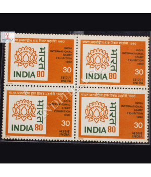 INDIA 80 INTERNATIONAL STAMP EXHIBITION BLOCK OF 4 INDIA COMMEMORATIVE STAMP
