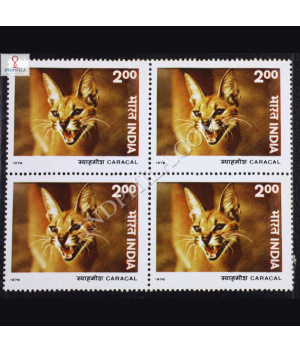 INDIAN WILD LIFE CARACAL BLOCK OF 4 INDIA COMMEMORATIVE STAMP