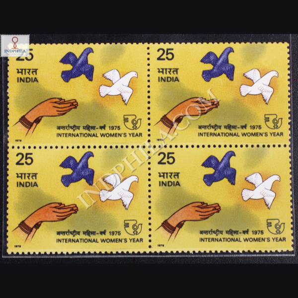 INTERNATIONAL WOMENS YEAR BLOCK OF 4 INDIA COMMEMORATIVE STAMP