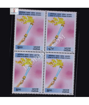 SPIRIT OF OLYMPICS OLYMPIC TORCH BLOCK OF 4 INDIA COMMEMORATIVE STAMP