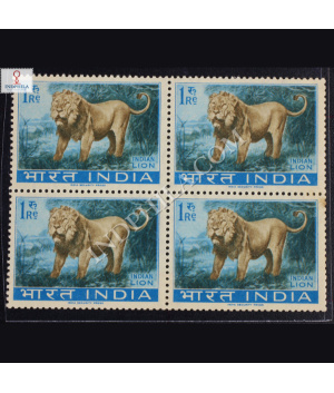 WILD LIFE SERIES INDIAN LION BLOCK OF 4 INDIA COMMEMORATIVE STAMP