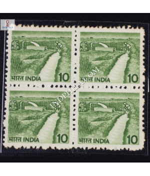 INDIA 1981 MINOR IRRIGATION DEEP GREEN MNH BLOCK OF 4 DEFINITIVE STAMP
