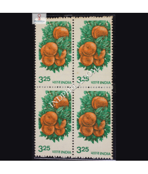 INDIA 1982 ORANGES RED AND BLUE GREEN MNH BLOCK OF 4 DEFINITIVE STAMP