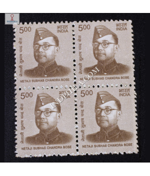 INDIA 2015 TO 2019 BUILDERS OF MODERN INDIA NETAJI SUBHAS CHANDRA BOSE MNH BLOCK OF 4 DEFINITIVE STAMP