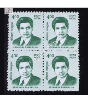 INDIA 2015 TO 2019 BUILDERS OF MODERN INDIA SRINIVASA RAMANUJAN MNH BLOCK OF 4 DEFINITIVE STAMP