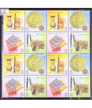 INDIA 2002 HANDICRAFTS OF INDIA MNH SETENANT BLOCK OF 4 STAMP