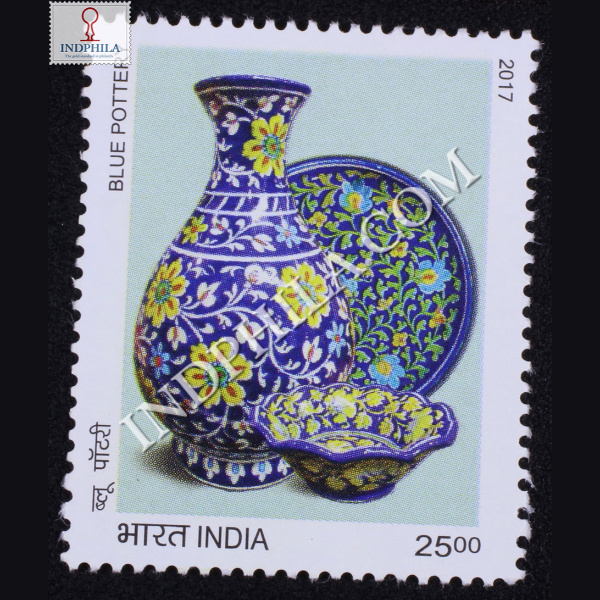 Happy New Year Blue Pottery Commemorative Stamp