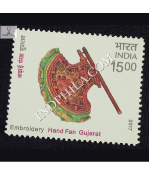 Indian Hand Fan Embroidery Gujarat Commemorative Stamp