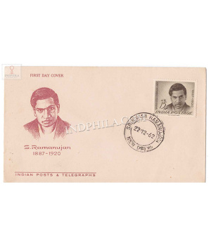 India 1962 75th Birth Anniversary Of Srinivasa Ramanujan Fdc