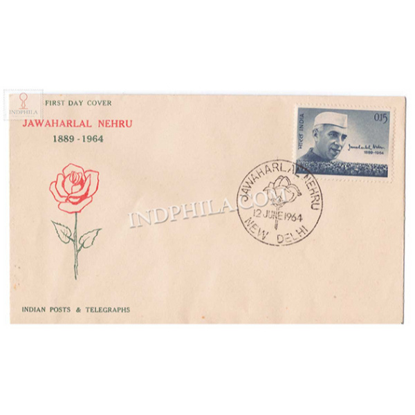 India 1964 Nehru Mourning Issue National Leader And First Prime Minister Of India Fdc