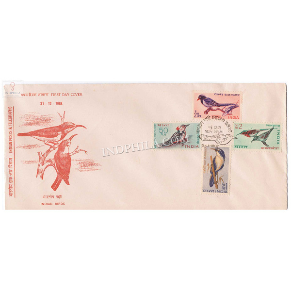 India 1968 Indian Birds Fdc