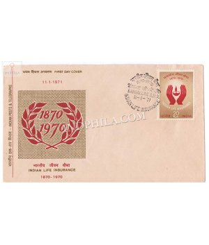 India 1971 Centenary Of Indian Life Insurance Fdc