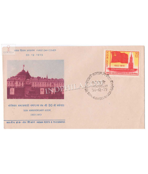 India 1972 50th Anniversary Of Ussr Fdc