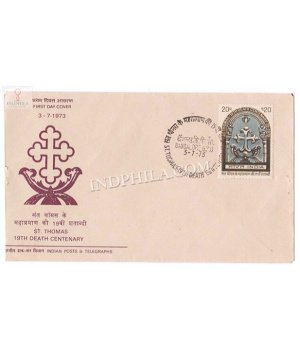 India 1973 19th Death Centenary Of St Thomas Fdc