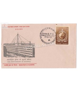 India 1973 50th Anniversary Of Interpol International Criminal Police Organisation Fdc