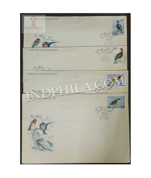 India 1975 Indian Birds Set Of 4 Cover Fdc