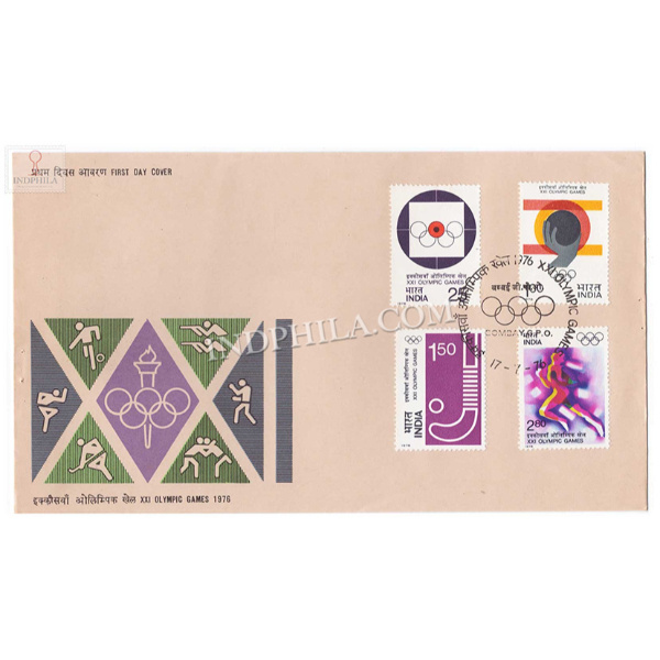 India 1976 Xxi Olympic Games Montreal Fdc