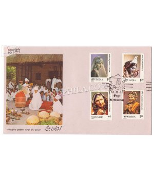India 1980 Brides In Traditional Indian Costumes Fdc