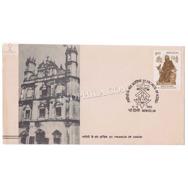 India 1983 First 800th Birth Anniversary Of St Francis Of Assisi Fdc
