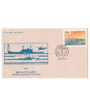 India 1989 Presidents Review Of The Fleet Fdc