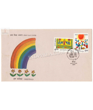 India 1990 Greetings Fdc