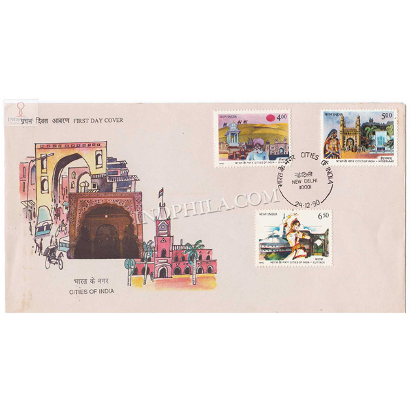 India 1990 Historic Cities Of India Fdc