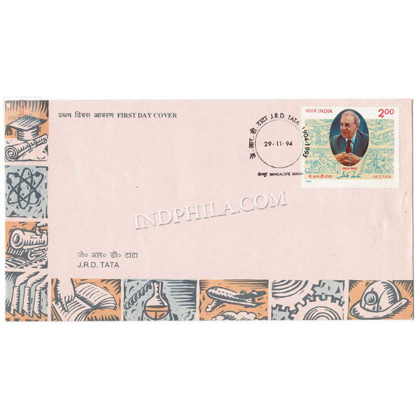 India 1994 J R D Tata Fdc