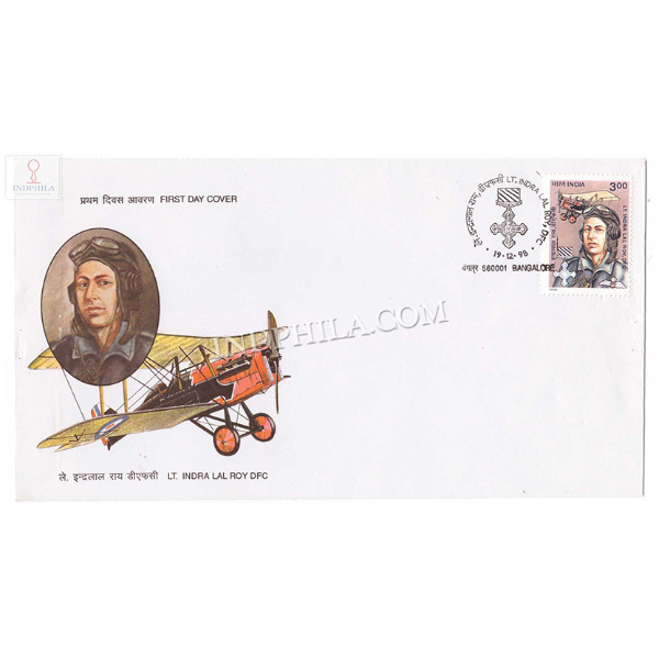 India 1998 Birth Centenary Of Lt Indra Lal Roy Dfc Pilot Of 1st World War Fdc