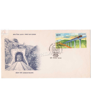India 1998 Completion Of Konkan Railway Fdc