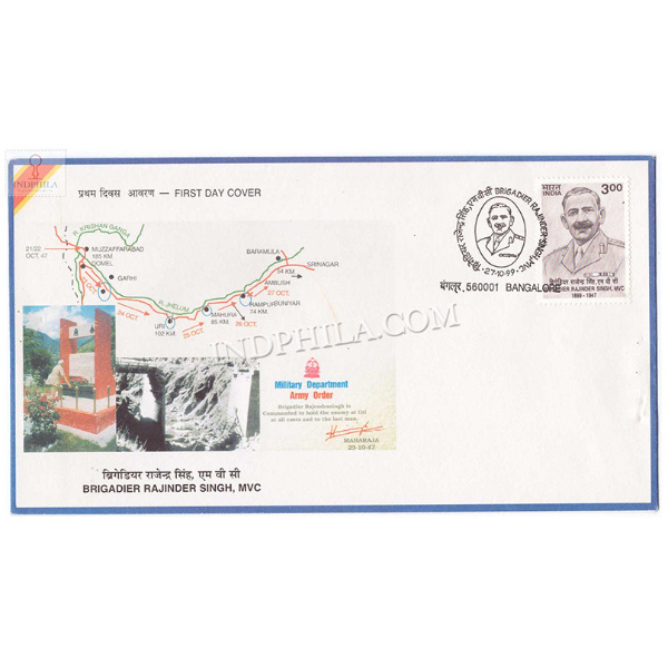 India 1999 Birth Centenary Of Brigadier Rajinder Singh Fdc