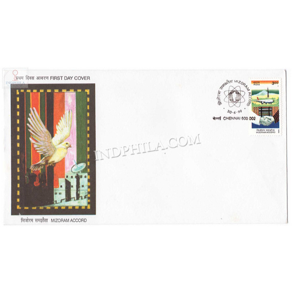 India 1999 Mizoram Accord Fdc