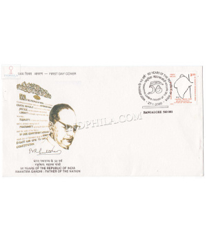 India 2000 50th Anniversary Of Republic Tribute To Mahatma Gandhi Fdc