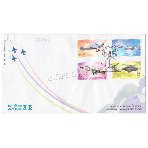 India 2003 Aero India 2003 Bangalore On Centenary Year Of Mans First Powered Flight Fdc