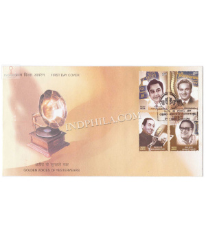 India 2003 Golden Voices Of Yesteryears Kishore Kumar Mukesh Mohd Rafi And Hemant Kumar Fdc