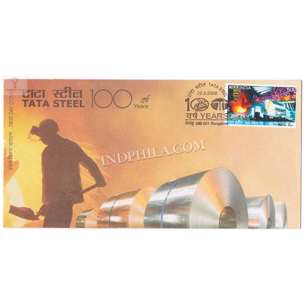 India 2008 Centenary Of Tata Steel Fdc
