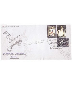 India 2010 Musician T N Rajarathinam Pillai Thanjavur Balasaraswathi And Veenai Dhannamal Fdc