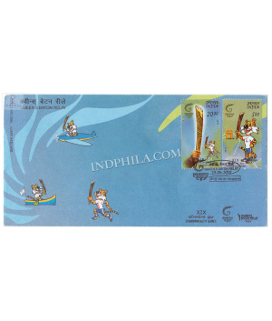 India 2010 Queens Baton Relay Xix Commonwealth Games Fdc