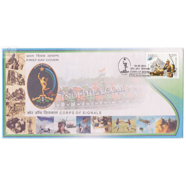 India 2011 100 Years Of Corps Of Signals Fdc